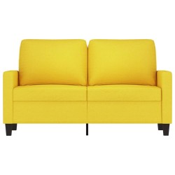 Canapé à 2 places Jaune clair 120 cm Tissu 