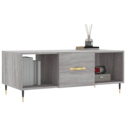 Table basse sonoma gris 102x50x40 cm bois d'ingénierie 