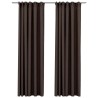 Rideaux occultants aspect lin et crochets 2 pcs Taupe 140x225cm 
