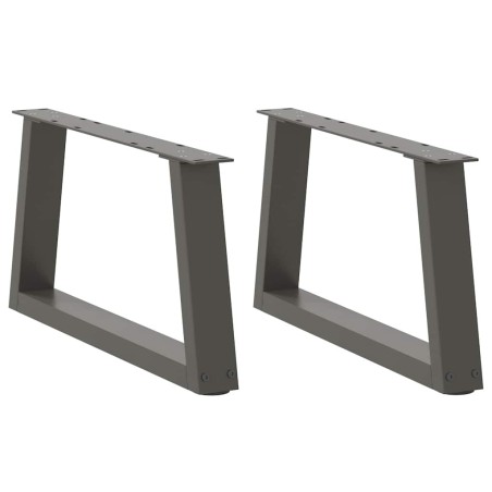 Pieds de table basse en forme de V, 2 pièces, anthracite, 50 x (30-31,3) cm, acier 