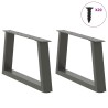Pieds de table basse en forme de V, 2 pièces, anthracite, 50 x (30-31,3) cm, acier 