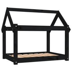 Lit pour chien Noir 81x60x70 cm Bois de pin solide 