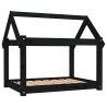 Lit pour chien Noir 81x60x70 cm Bois de pin solide 