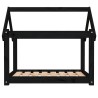 Lit pour chien Noir 81x60x70 cm Bois de pin solide 