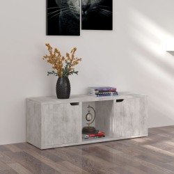 Meuble TV Béton 88,5x27,5x30,5 cm Bois d’ingénierie 