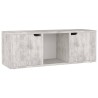 Meuble TV Béton 88,5x27,5x30,5 cm Bois d’ingénierie 