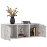 Meuble TV Béton 88,5x27,5x30,5 cm Bois d’ingénierie 