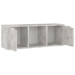 Meuble TV Béton 88,5x27,5x30,5 cm Bois d’ingénierie 
