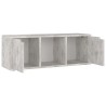 Meuble TV Béton 88,5x27,5x30,5 cm Bois d’ingénierie 