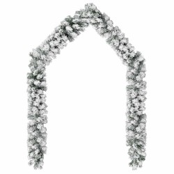 Guirlande de Noël avec neige floquée Vert 10 m PVC 