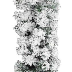 Guirlande de Noël avec neige floquée Vert 10 m PVC 