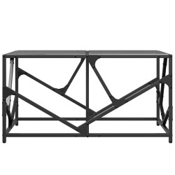 Table basse avec dessus en verre noir 78,5x40x41 cm acier 