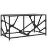 Table basse avec dessus en verre noir 78,5x40x41 cm acier 