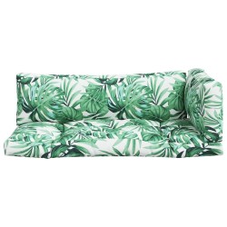 Coussins de palette lot de 3 motif de feuilles tissu 