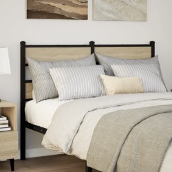 Tête de lit chêne sonoma 120 cm fer et bois d’ingénierie 