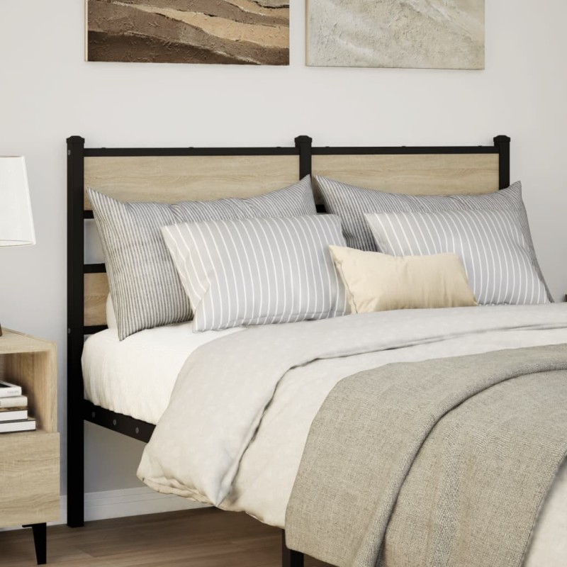 Tête de lit chêne sonoma 120 cm fer et bois d’ingénierie Tête de lit chêne sonoma 120 cm fer et bois d’ingénierie
