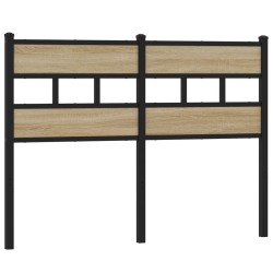 Tête de lit chêne sonoma 120 cm fer et bois d’ingénierie 