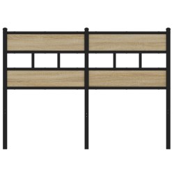 Tête de lit chêne sonoma 120 cm fer et bois d’ingénierie 
