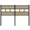 Tête de lit chêne sonoma 120 cm fer et bois d’ingénierie 