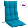 Coussins de chaise à dossier haut lot de 2 bleu clair 