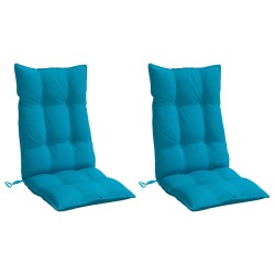Coussins de chaise à dossier haut lot de 2 bleu clair 