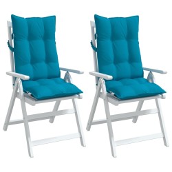 Coussins de chaise à dossier haut lot de 2 bleu clair 