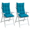 Coussins de chaise à dossier haut lot de 2 bleu clair 