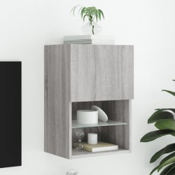 Meuble TV avec lumières LED sonoma gris 40,5x30x60 cm 