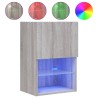 Meuble TV avec lumières LED sonoma gris 40,5x30x60 cm 