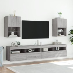 Meuble TV avec lumières LED sonoma gris 40,5x30x60 cm 