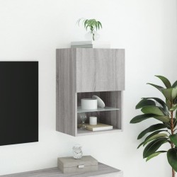 Meuble TV avec lumières LED sonoma gris 40,5x30x60 cm 