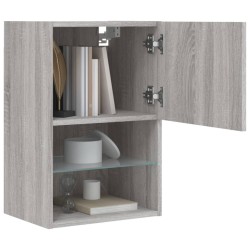 Meuble TV avec lumières LED sonoma gris 40,5x30x60 cm 