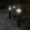 Lampadaire d'extérieur avec capteur noir 50 cm aluminium 
