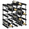 Casier à bouteilles pour 20 bouteilles Noir Bois de pin solide 