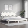 Cadre de lit sans matelas blanc 200x200 cm bois massif de pin 