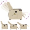 Fauteuil de massage inclinable Crème Tissu 