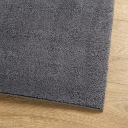 Tapis HUARTE à poils courts doux et lavable anthracite 80x250cm 