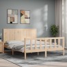 Cadre de lit sans matelas bois de pin massif 