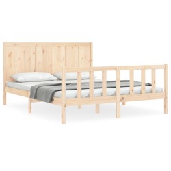 Cadre de lit sans matelas bois de pin massif 