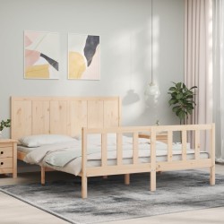 Cadre de lit sans matelas bois de pin massif 