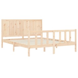 Cadre de lit sans matelas bois de pin massif 