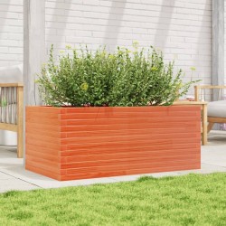 Jardinière cire marron 110x60x46 cm bois de pin massif 