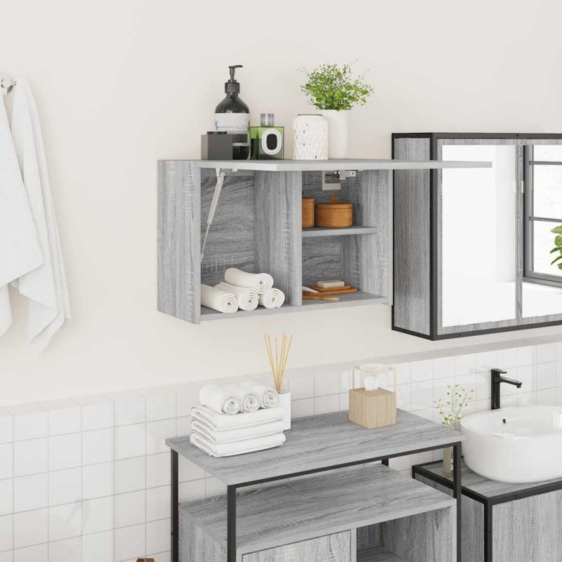 Armoire murale de bain sonoma gris 60x25x40cm bois d'ingénierie 