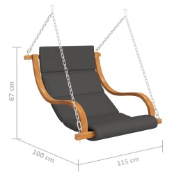 Balancelle sans balançoire avec coussin Bois courbé massif 
