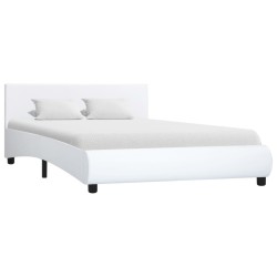 Cadre de lit sans matelas blanc similicuir 140x200 cm 