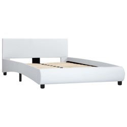 Cadre de lit sans matelas blanc similicuir 140x200 cm 