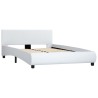 Cadre de lit sans matelas blanc similicuir 140x200 cm 