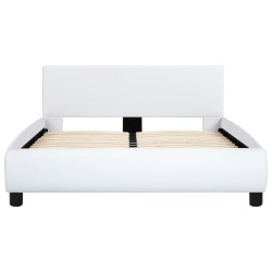 Cadre de lit sans matelas blanc similicuir 140x200 cm 