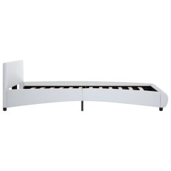 Cadre de lit sans matelas blanc similicuir 140x200 cm 