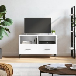 Meuble TV Blanc brillant 80x36x50 cm Bois d'ingénierie 